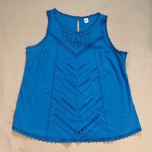 Gap Blue Eyelet Tank Top Size Medium